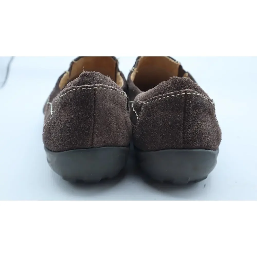 Naturalizer French Suede Brown Leather Slip on Comfort Flat Driving Loafer 7